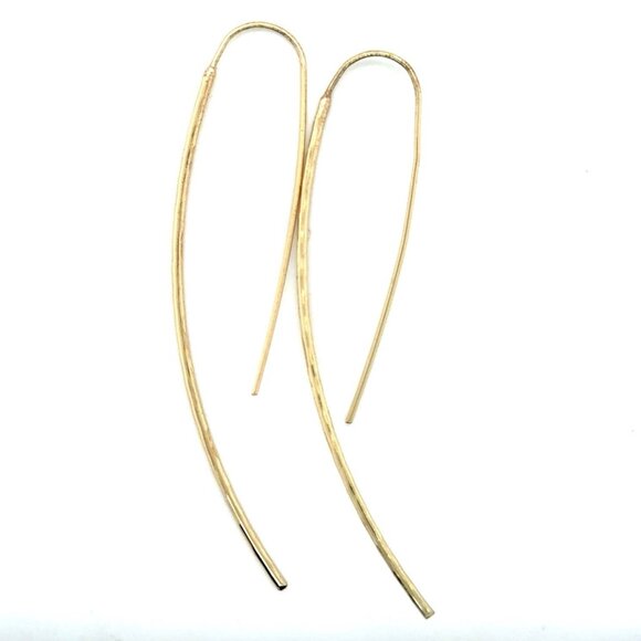 Long Gold Threader Earrings - Picture 2 of 5